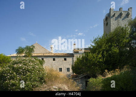 Kroatien, Dalmatien, Insel Mljet, Kloster Heilige Maria im Nationalpark Mljet, Stockfoto