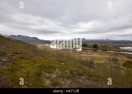 in der Kontinentalplatten im Thingvellir National Park Island teilen Stockfoto