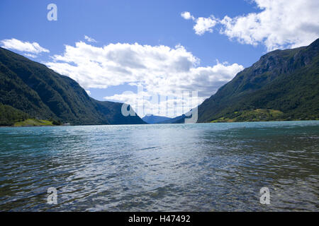 Lusterfjord, Glanz, Sogn Og Fjordane, Norwegen, Skandinavien, Stockfoto