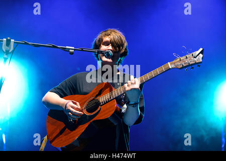 BILBAO, Spanien - 31 Okt.: Einweichen (Band) live-Performance beim Bime-Festival am 31. Oktober 2014 in Bilbao, Spanien. Stockfoto