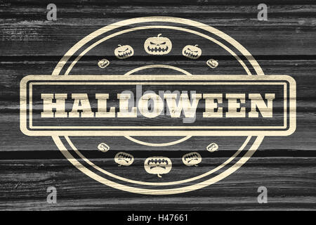 Stempel mit Halloween-text Stockfoto