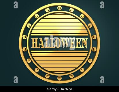 Gravierte Stempel mit Halloween-text Stockfoto