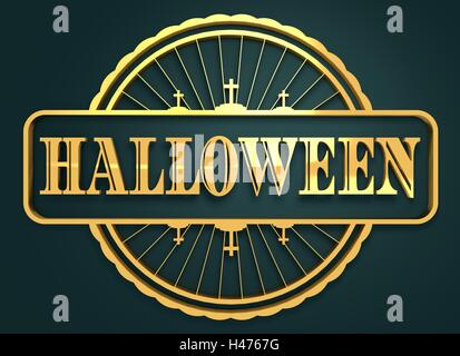 Gravierte Stempel mit Halloween-text Stockfoto