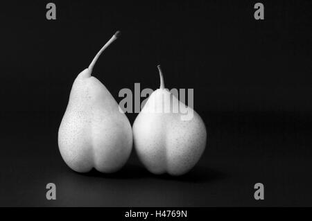 zwei Birnen, Pyrus, s/w, Stockfoto