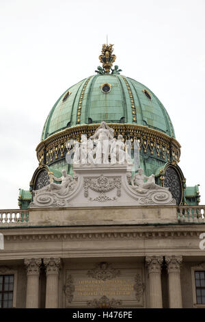 Österreich, Wien, Hofburg, Dom, Detail, Architektur, Skulpturen, Skulpturen, alte, späten Mittelalter, außerhalb, Struktur, historisch, Verschnörkelt, Ort von Interesse, Golden, schmückt, Glanz, Europa, Säulen, Stockfoto