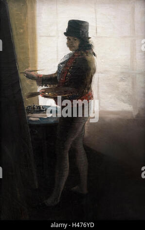 Francisco de Goya y Lucientes (1746-1828), Self Portrait an der Staffelei (ca. 1785-1790). Stockfoto