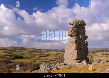 Bowerman die Nase auf Hayne unten, Dartmoor, Devon, England. Frühling (März) 2015. Stockfoto