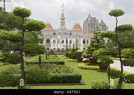 Vietnam, Ho-Chi-Minh-Stadt, Rathaus, Park, Stockfoto