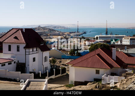 Afrika, Namibia, Lüderitz, Atlantikküste, Blick auf die Stadt, Stockfoto