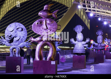 Spanien, Valencia, Ciudad de las Artes Y de las Ciencias, Skulpturen, Stockfoto