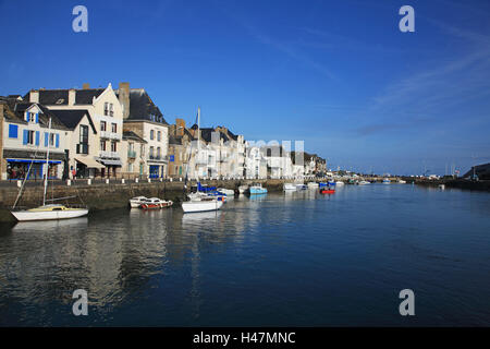 Frankreich, Bretagne, Loire-Atlantique, Kanton Le Croisic, Hafen, Stiefel, Europa, Architektur, Häuser, Gebäude, Reisen, Atlantik, Ozean, Meer, Wasser, Litoral, Fischerboote, niemand, Stockfoto