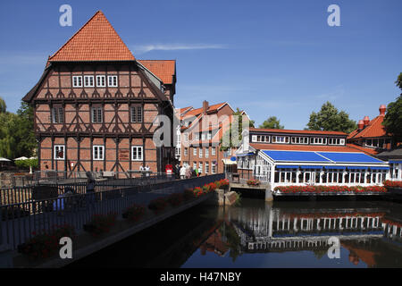 Lüneburg, Fachwerkhaus Hotel Bergström in Ilmenau, Stockfoto