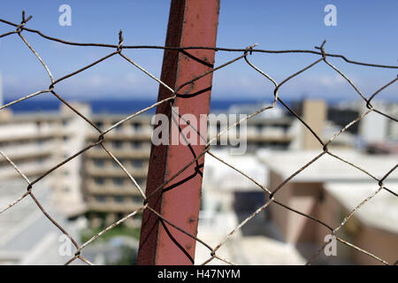 Griechenland, Rhodos, mesh, Maschendrahtzaun, Stacheldraht, hotel Stockfoto