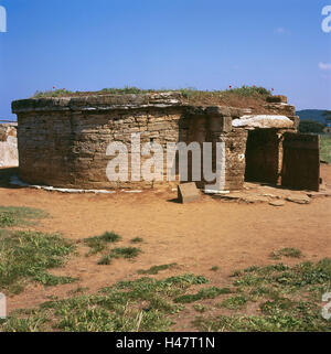 Italien, Toskana, Populonia, Nekropole, San Cerbone, Grab, Rotunde, Destination, Ort von Interesse, Kultur, historisch, Tempel, Grabbeigaben Tempel, Tempel, Architektur, etruskische, Überreste, Architektur, Archäologie, Tourismus, außerhalb, verlassenen, Tote Person Haus Stockfoto