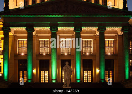 Berlin, den Gendarmenmarkt, Konzerthaus, Fassade, Nachtaufnahmen, Stockfoto