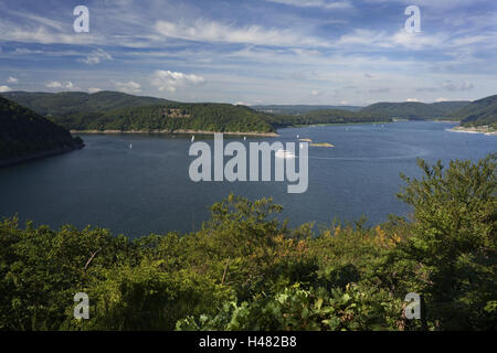 Deutschland, Hessen, Naturschutzgebiet Kellers Holz DED, Ederstausee, Blick auf den See aus dem Hermann-Höhe, Stockfoto