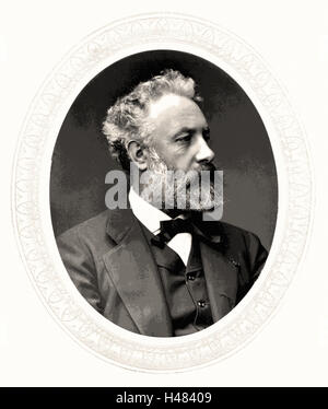 Jules Verne (1828-1905) französischer Abenteuer- und Science-Fiction-Schriftsteller. Stockfoto