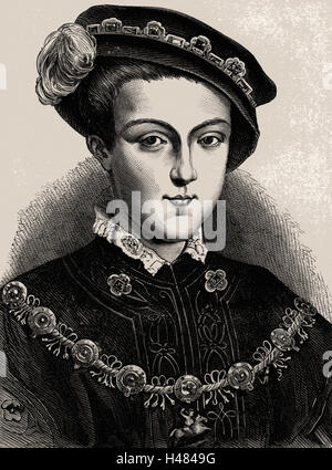 Eduard VI. (1537-1553) König von England und Irland von 1547 Stockfoto