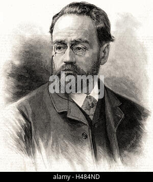 Emile Zola (1840-1902), französischer Journalist und Schriftsteller der naturalistischen Schule. Stockfoto