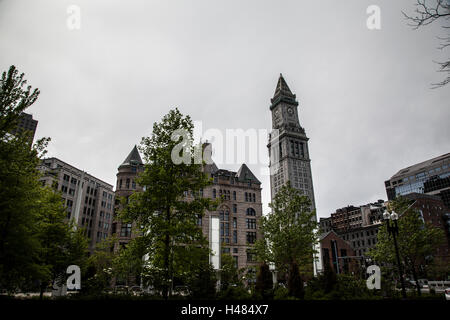 Die alten Bräuche Turm Innenstadt von Boston Stockfoto