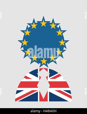 Großbritannien und EU-Beziehungen. Brexit Metapher Stock Vektor