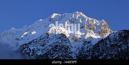 Bergpanorama, Karwendel (Bergkette), Himmel, blau, Stockfoto