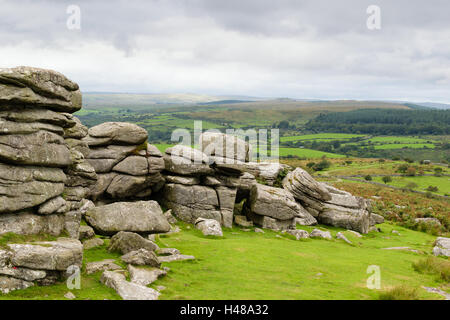 Combestone Tor in Dartmoor National Park, Devon, England, UK Stockfoto