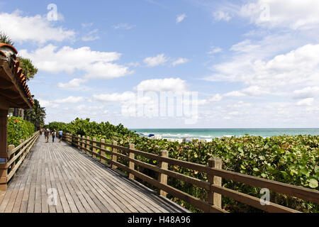 Miami Boardwalk, Holzsteg zum Bummeln von 23 ST. Indian Beach Park in 44 ST., Miami South Beach, Florida/USA Stockfoto