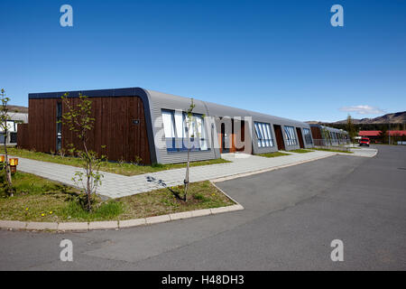 moderne beheizte geothermisch Bungalow Häuser in Hveragerdi Island Stockfoto