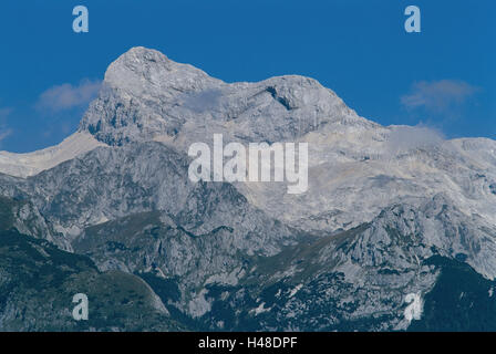 Slowenien, Nationalpark Triglav, Vogels Bereich, Gipfel des Triglav, 2864 m, Naturschutzgebiet, Berglandschaft, Berge, Hochgebirges, Berg, Gipfel, Stockfoto