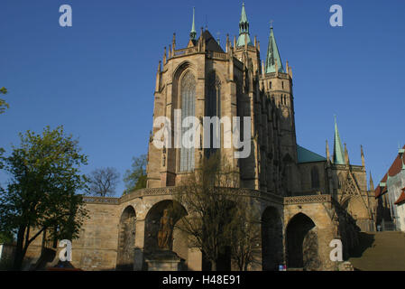 Deutschland, Thüringen, Erfurt, Erfurter Dom, Kirche, Pfarrkirche, Struktur, Architektur, Architektur, Kultur, Ort von Interesse, Reiseziel, Tourismus, Stockfoto