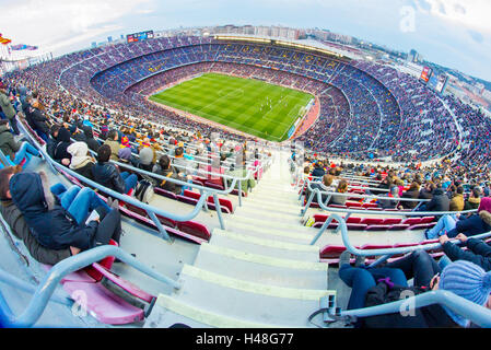 BARCELONA - FEB 21: Einen allgemeinen Überblick über das Camp Nou Stadion. Stockfoto