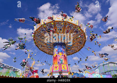 Deutschland, Bayern, München, Theresienwiese Oktoberfest, Whirligig, Stockfoto