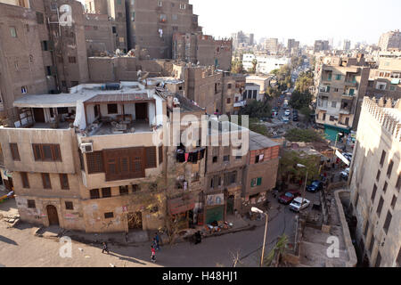 Ägypten, Kairo, Blick vom Moschee Ibn Tulun auf Altstadt, Stockfoto