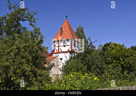 Deutschland, Bayern, Oberbayern, Altmühltal (Tal), Beilngries, Flurerturm, Old Town, Stockfoto