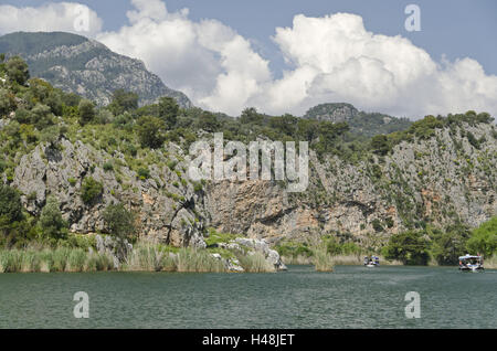 Türkei, Südwestküste, Provinz Mugla, Dalyan, Fluss-Landschaft Stockfoto