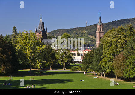 Deutschland, Baden-Württemberg, Odenwald (Region), Bergstraße (Region), Weinheim (Stadt), Weinheimer Schloss, Schlosspark, Stockfoto