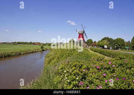 Twin Mühlen in Greetsiel (Dorf) Stockfoto