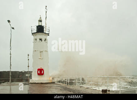 Schottland, Anstruther, Leuchtturm, Sturm, Stockfoto