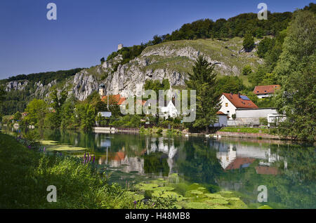 Deutschland, Bayern, Niederbayern, Altmühltal (Tal), Essing, Altmühltal, Ruine, Randeck, Stockfoto