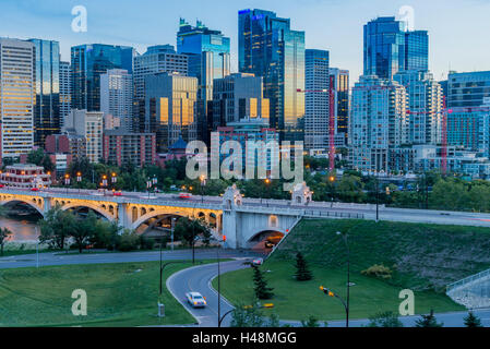 Die Skyline der Innenstadt, Calgary, Alberta, Kanada Stockfoto