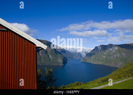 Skandinavien, Norwegen, Aurlandsfjord, Bauernhof, Stockfoto