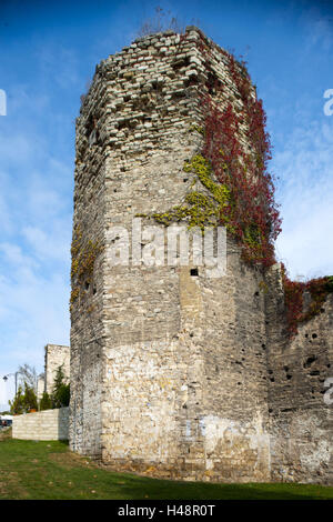 Türkei, Istanbul, Cankurtaran, Ishakpasa Caddesi, Turm der Stadtmauer der Topkapi-Palast, Stockfoto