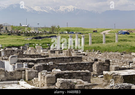 Türkei, Westanatolien, Provinz Denizli, Laodikeia, Ruinen, Häuser, Säulen, Stockfoto