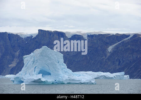 Eisberg, Harefjorden, Scoresbysund, Grönland, Stockfoto