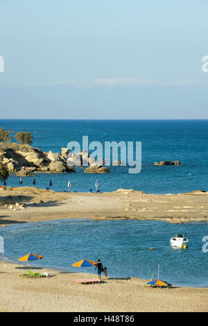 Griechenland, Kreta, Xerokambos, Meer, Küste, Sandstrand, Stockfoto