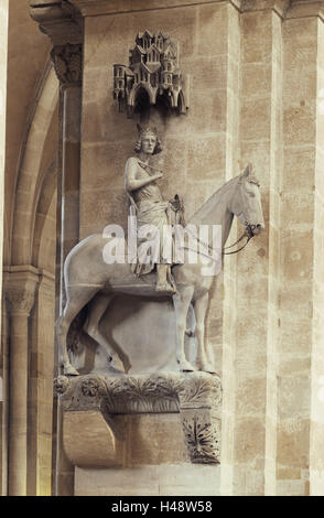 Deutschland, Bayern, Franken, Bamberg, Dom, bluten "Bamberger bluten", Stadt, Gebäude, Struktur, Figur, Wahrzeichen, Kirche, Georgenchor, Statue, Skulptur, Steinbildhauerei, bluten, Ort von Interesse, Stockfoto