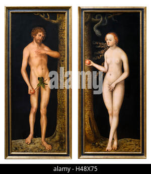 Lucas Cranach der ältere, Adam und Eva, c.1510-1520 Stockfoto