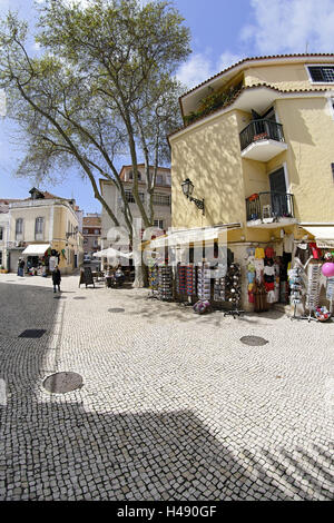 Platz in der Altstadt, Cascais, Lissabon, Portugal, Stockfoto