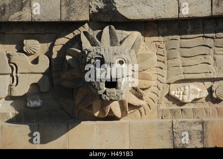 Tempel des Quetzalcoatl, Teotihuacan. Stockfoto